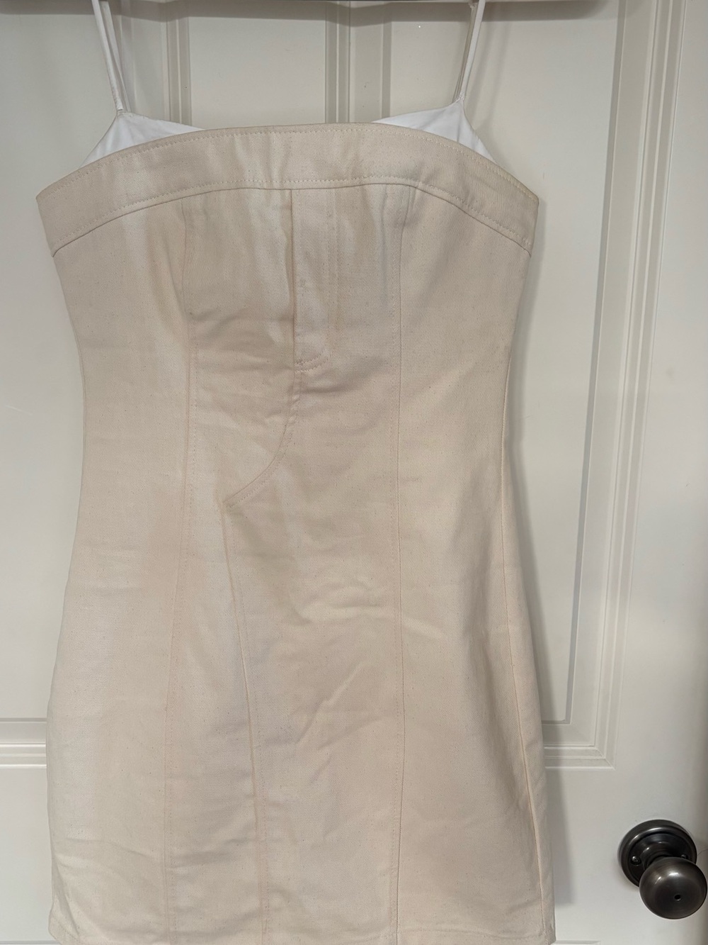 Zara Cream Strapless Mini Bodycon Dress